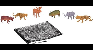 Eddy Toys Wilde Dieren Speelset 6 Stuks - Dieren Speelgoed voor Kinderen in Zakje - Plastic Dieren Speelgoed Jungle - Safari Dieren Speelgoed - Dierfiguren Speelgoed Set