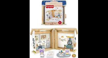 Mattel houten speelhuisje - Fisher-Price draagbaar speelgoedhuis.