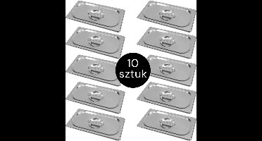 MEGA-M Gastronorm Deksel - GN 1/3 Set van 10 stuks - 325x176 mm - Roestvrij Staal