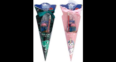 Stylex Schoolstarterspakket | 35 cm | Gevuld met 4 Schoolbenodigdheden | Liniaal, Potlood, Puntenslijper & Kleurpotloden