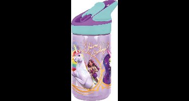 Unicorn Academy Tritan Premium Drinkfles - 480 ml – Sluit goed af – Drinkfles voor kinderen – Paars/Turquoise