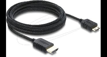 Delock Coaxial High Speed HDMI cable HDMI male to Mini HDMI male 8K 60 Hz with braided coating 3 m