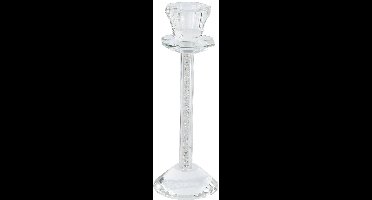 Decoris kandelaar glas deco 7x19.5cm transparant