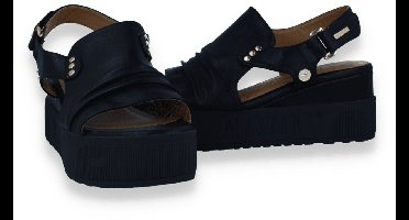 Mustang dames plateau muiltjes zwart