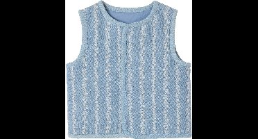 Vertbaudet Mouwloos baby vestje denim bloemen