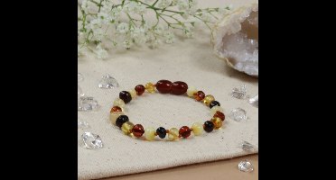 Baby Natura - Barnsteen armband - Kind - Honey - 16,5 cm
