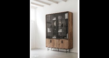 DTP Home Showcase Evo large, 2x4 doors,220x160x40 cm, recycled teakwood