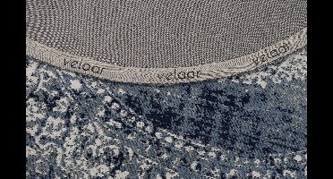 Vloerkleed Rond 150cm Blauw - Polyester - Vloerkleed Durban - Giga Living