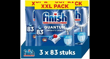 Finish Quantum Infinity Shine Vaatwastabletten - 3 x 83 = 249 Capsules - Voordeelverpakking