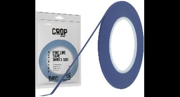 CROP Fine Line Tape 3mm - Professioneel Afplaktape - Flexibel en Rekbaar - Pinstriping Tape - 55 Meter Rol - Hittebestendig tot 155°C