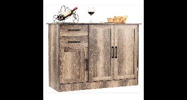 Kitchen Buffet Kast – Dressoir – Opbergkast – Sideboard – Buffetkast – Grijs – MDF Materiaal – Verstelbare Plank
