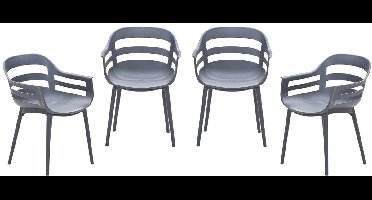 Garden Impressions Ceasar tuinstoelen set van 4 antraciet