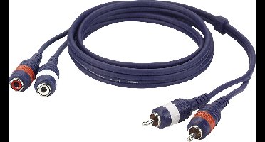 DAP Audio Tulp Verlengkabel 3m - RCA Verlengkabel - 2x RCA Male naar 2x RCA Female - 3m