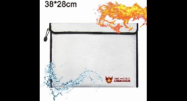 Oneay Brandwerende documententas 38 x 28 cm – Brandwerende en waterdichte opbergtas voor A4-documenten, paspoorten, bankdossiers, contant geld en overige waardevolle spullen