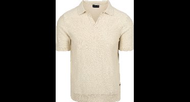 Suitable Knitted Polo Riva Harring Ecru - Maat XXL - Heren - Polo shirt Heren met Korte mouw