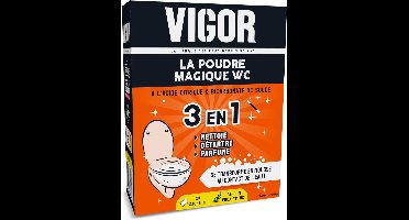 Vigor | Magic Powder WC | 3-in-1: Diepreiniging, ontkalking en geur | Actief schuim | Formule met citroenzuur en zuiveringszout | Eucalyptusgeur | 3 x 100 g