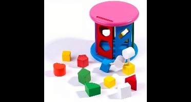 Educatief Vormenstoof Houten Speelgoed – Kleurrijke Geometrische Blokken – Montessori Vormsorteren voor Peuters (1-4 jaar)