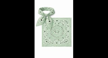HS Bandana Sjaal Groen Hartje Paisley 70x70 cm – Cashmere Look – Duurzaam – Multifunctioneel Fashion Accessoire