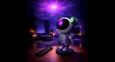 MikaMax Astronaut Laser Projector - Sterrenhemel & Galaxy Projector - Nachtlamp met LED Sterren en Melkweg Effect