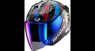 SHARK Skwal i3 Jet Hellcat Zwart Chrome Blauw KUB - Helm