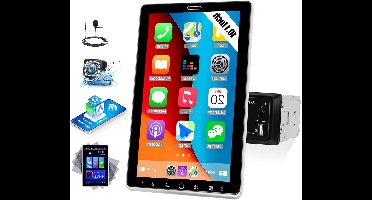 1 DIN Autoradio – Auto Stereo – Multimedia Speler – Navigatie Systeem – Bluetooth Radio – Draadloos CarPlay & Android Auto – Draaibaar 10,1-Inch HD Touchscreen – Achteruitrijcamera Met Nachtzicht