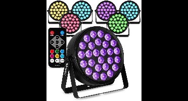 BeamZ set van 8 BCC260 LED PAR - PAR spot met 27x 6W LED’s - Blacklight met afstandsbediening