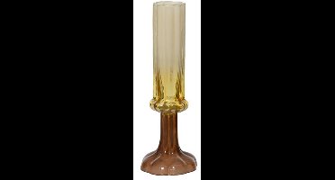 Decoris vaas glas deco 9x25.5cm bruin