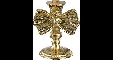 Mica Decorations kandelaar aluminium strik 11x8x13cm goud