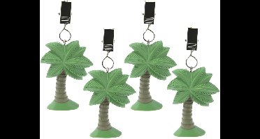 Excellent Houseware Tafelkleedgewichtjes/hangers - 4x - palmboom - kunststeen - groen