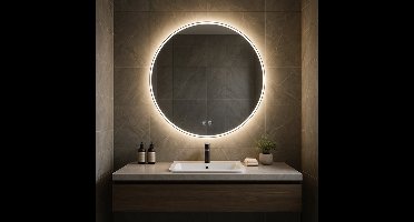 Moderne Badkamerspiegel met LED-verlichting Ø 60 cm – 3000K