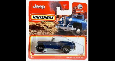 1948 WILLYS JEEPSTER CABRIO NIGHT BLUE 10/100 1:64 MATCHBOX SHORT CARD