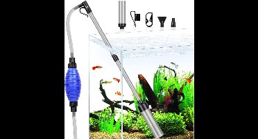 Core® Aquarium Stofzuiger - Bodemreiniger - Gravel Cleaner – Blauw - 27cm x 14cm x 7cm