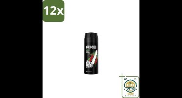 Axe – Deodorant Spray – Africa – 150 ml - Voordeelverpakking - 12 stuks - Zweetgeur bestrijding - Mannelijke geur