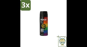 3 x Axe Deodorant Bodyspray Unite 150 ml - Grootverpakking - Deodorant Spray - Zweetgeur - Mannelijke Geur - Frisse Geur - Dagelijkse Gebruik