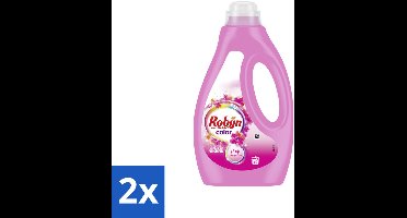 Robijn Vloeibaar Wasmiddel Color Pink Sensation 20 Wasbeurten 1 liter - Voordeelverpakking - 2 stuks