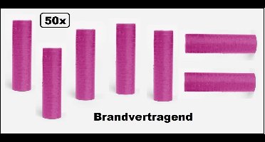 50x Rol serpentines paars - BRANDVERTRAGEND - papier - Carnaval festival optocht feest party serpentine