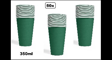 60x Mega beker groen karton 350ml - Drinken drank limonade