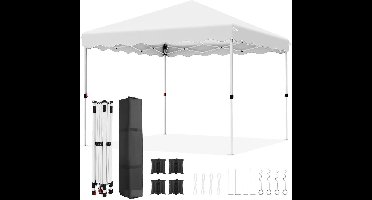 Tuinpaviljoen - Partytent - Partytenten - Paviljoen - Easy up Partytent - 3x3m - Waterdicht - Opvouwbare - Inclusief 4 Gewichtszandzakken en Draagtas - Wit