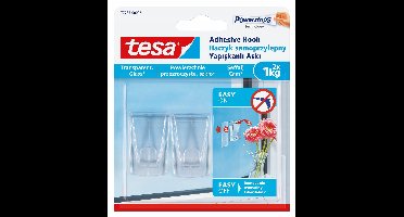 Tesa Powerstrips - Decoratieve Haken - 1kg - Transparant - Kunststof
