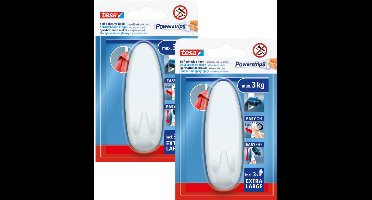 Tesa Powerstrips - Ovaal Zelfklevende Haak - Wit - Groot - Herbruikbaar