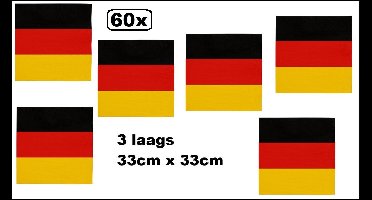 60x Servetten Duitsland 33cm x 33cm - 3 laags - Servet diner eten knoeien restaurant Duits WK 2026 BBQ thema feest verjaardag feest