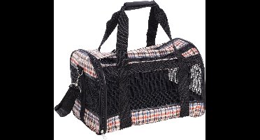 Hondentas Flamingo Mayfair – stijlvolle honden draagtas – draagtas hond & kat – bruin – maat S – 40 cm – tot 7 kg