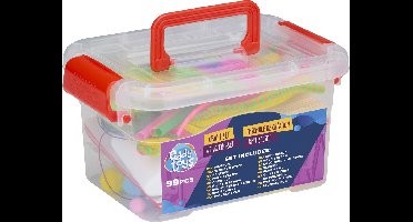 Eddy Toys Knutselset 99 Delig - Craft Set met Pompoms Kralen Chenille en Wiebeloogjes - Knutselset met Lijm Schaar Glitter en EVA Foam - Inclusief Opbergbox