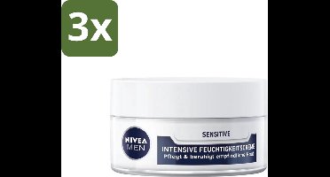 Nivea Men – Gezichtscrème – Sensitive Intensive – 50 ml - Bulkverpakking - 3 stuks