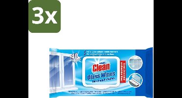 3 x At Home - Clean - Glas Reinigingsdoekjes - Reinigt Streepvrij - 40 Doekjes - Reinigingsdoekjes Glas - Streepvrij Reinigen - Glas Reinigen - Ruiten Reinigen - Spiegels Reinigen