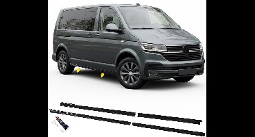Side Skirts Geschikt voor Volkswagen T7 2024+ L1 – Zwart Glans – Set Links & Rechts – ABS – Inclusief Montage Materiaal