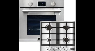 Kaiser - EH 6339 - XXL Inbouwoven - 86L - met pyrolyse & AirFry - touch display - incl inbouw gaskookplaat - 60 cm - KG 6357 - roestvrijstaal - rvs