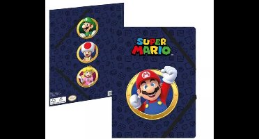 Super Mario Bross - Elastomap - A4 - met 3 kleppen.
