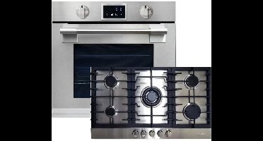 Kaiser - inbouwoven - EH 6339 XXL Inbouwoven - 86L - kookplaat - KG 9356 Turbo - met pyrolyse - AirFry - touch display - rvs gaskookplaat - 86 cm - 5 branders 3,8 kW WOK