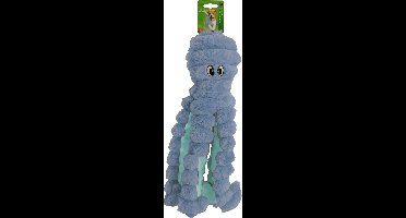 Boon honden speelgoed octopus corduroy met piep blauw 40cm 1 stuk